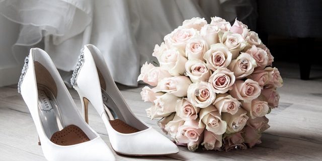 Bridal flowers and shoes