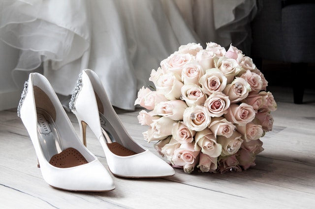 Bridal flowers and shoes